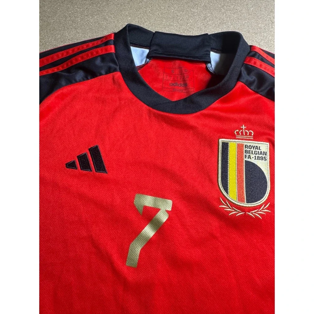 Adidas Belgium 2022 Home Jersey De Bruyne 7 Red Devils Soccer Shirt HD9412 Men S